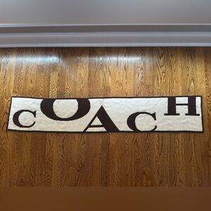 Authentic Coach Vintage Cream and Brown Coach Logo Scarf! NWOT